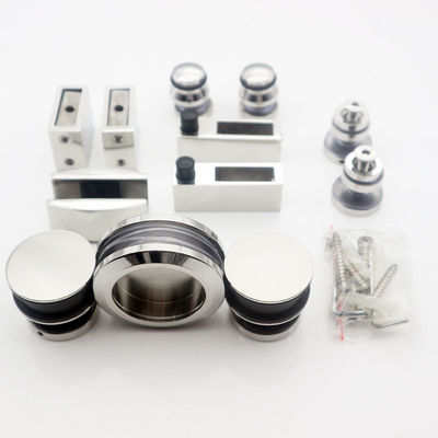Silver Shower Sliding Door Fitting Set for Customized Bathroom Enclosure Hardware