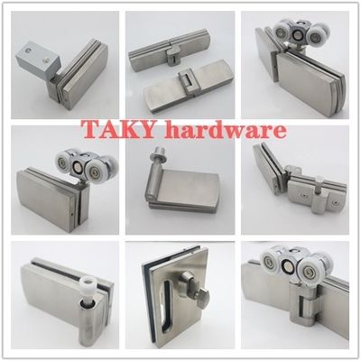 Stainless Steel Sliding Glass Hardware Fittings for Frameless Glass Folding Door Brass