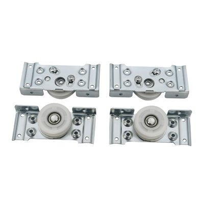 آهن و نایلون درب تاشو چرخ لوله لوازم جانبی برای درب کشویی 8.5cm*11cm