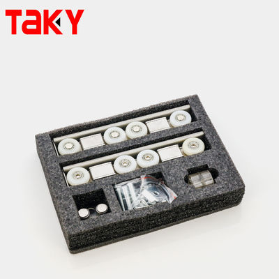 یراقآلات قرقره درب کشویی 8 چرخ با بسته شدن نرم دوگانه برای کمد لباس مبلمان مدرن