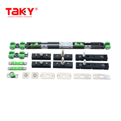 چرخ کشویی کمد سخت افزاری طول عمر درب بسته شدن دوگانه نرم چرخ های خنک کننده