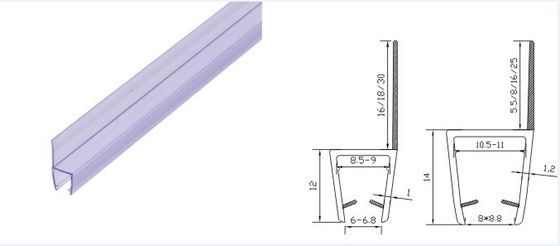 Sliding Glass Shower Door Seal with 180 Degree Transparent PVC and Long Lift Function
