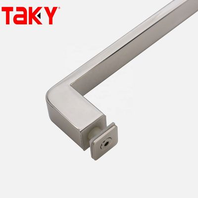 دسته دستگیره کششی یک طرفه مستقیم درب شیشه ای میله ای لوله مستطیلی استیل ضد زنگ با ضخامت شیشه 12 میلی متر