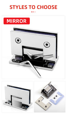 لولا های درب شیشه ای دوش آینه ای استیل ضد زنگ نوع H حمام هتل 12 میلی متری لبه اریب