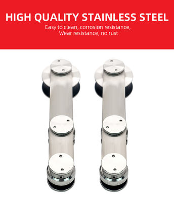 سیستم سختافزاری درب کشویی شیشهای بدون قاب دوش با کیفیت بالا