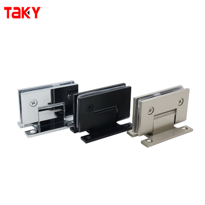 Satin Steel Material 90 Degree H Back Plate Wall Mount Shower Glass Door Pivot Hinge