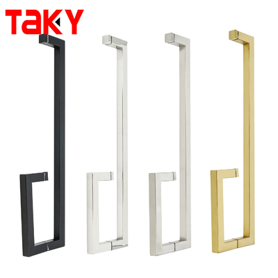 L Shape Square Steel Shower Glass Door Pull Handles Glass Door Handle