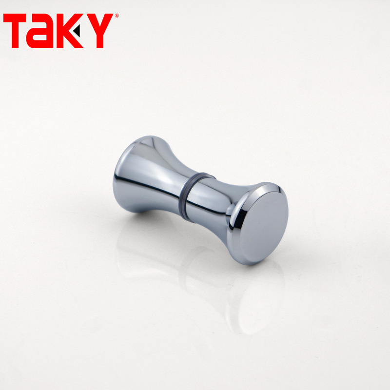 New Design Silver Bathroom Door Double Hole Knob Shower Room Sliding Door Glass Handle