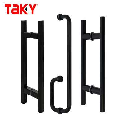 قیمت خوب دستگیره های درب و پنجره 304 استیل ضد زنگ رنگ مشکی مات لوله مربع دستگیره درب شیشه ای آنلاین