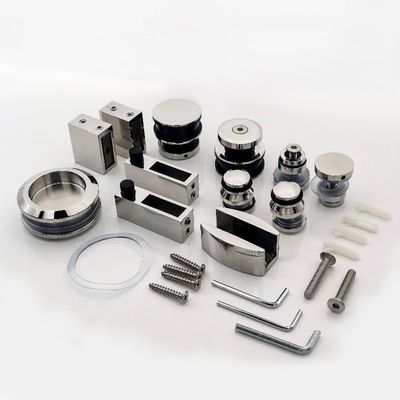 قیمت خوب کیت سخت‌افزار درب کشویی دوش بارنی شیشه‌ای بدون قاب برای حمام خانه، هتل، دفتر، ویلا آنلاین