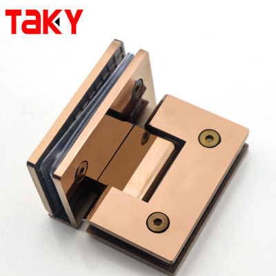قیمت خوب 90 Degree Glass Hinge Modern Frameless Glass to Glass Shower Hinge Rose Gold Bathroom Shower Door Hinges آنلاین