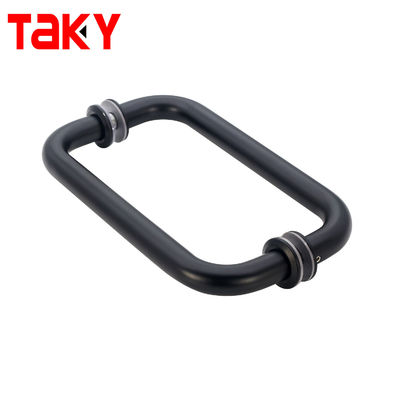 قیمت خوب دستگیره درب شیشه ای دوش، دسته استیل ضد زنگ گرد، مشکی مات ساتن آنلاین