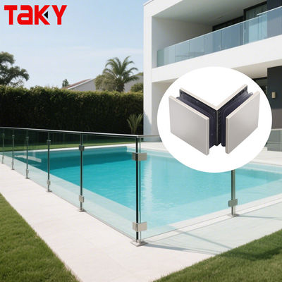 قیمت خوب فولاد ضد زنگ دستگیره های درب شیشه ای شیک 90 درجه درب مربع کلیمپ ثابت آنلاین