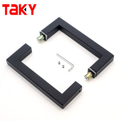 قیمت خوب دستگیره درب شیشه ای استیل ضد زنگ به سبک مدرن دستگیره دوش دستگیره درب مربعی مشکی مات آنلاین