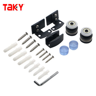 قیمت خوب Stainless Steel 304 Black Bathroom Sliding Door Kit Sliding Shower Glass Door Hardware System آنلاین