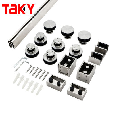 اتصالات شیشه ای مدرن سیستم درب شیشه ای سکوریت شده از جنس استنلس استیل بدون قاب دوش درب کشویی