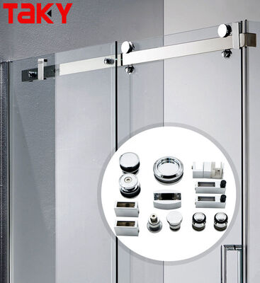 Stainless Steel Easy Installation Shower Door Hardware with 80-120kg Load Bearing for Frameless Sliding Door Fittings