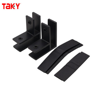 اتصال دهنده درب شیشه ای شکل F استیل ضد زنگ 316 برای شیشه 8-12 میلی متری با طراحی بدون قاب مدرن