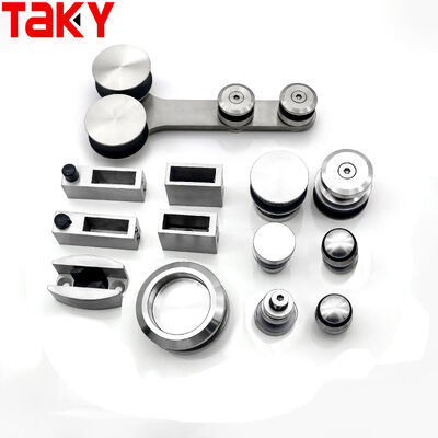 قیمت خوب کیت سخت افزاری درب حمام بدون قاب استیل 304 با حمل 80-120 کیلوگرم و ردیاب بی صدا آنلاین