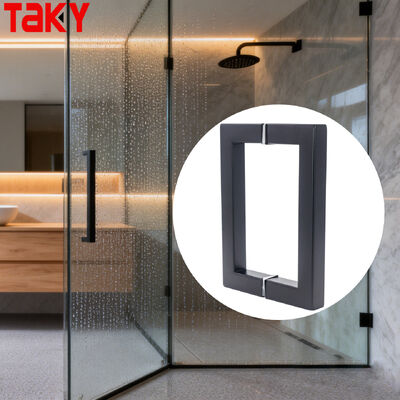 قیمت خوب دستگیره درب شیشه ای دوش از جنس استیل ضد زنگ SS304 با ابعاد 203*203*19*1.0 میلی متر و پرداخت پولیش/ نیکل برس خورده/ مشکی آنلاین