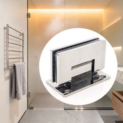 فولاد ضد زنگ 90 درجه شیشه ای دوچرخه برای 8-12mm درب شیشه ای با پایان پولیش