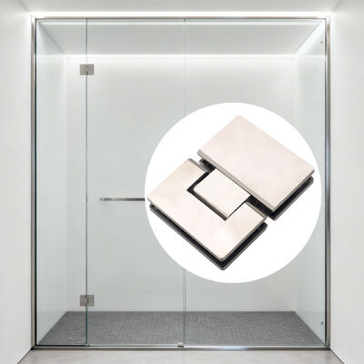 لولا درب حمام شیشه‌ای بدون قاب از جنس فولاد ضد زنگ 304 با قابلیت باز شدن 180 درجه برای ضخامت شیشه 8-12 میلی‌متر