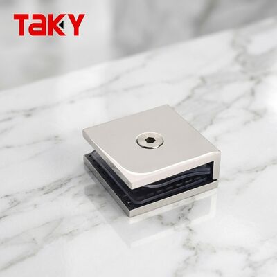 Bracket Glass to Wall Mechanical Fixing 0 Degree Singe Hole Square Glass Door Clamp
